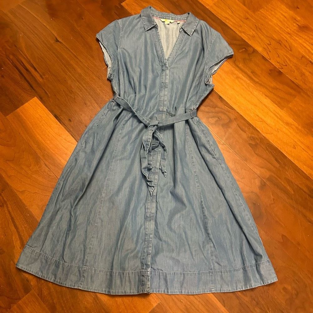 Boden Light Blue Denim Shirt Dress